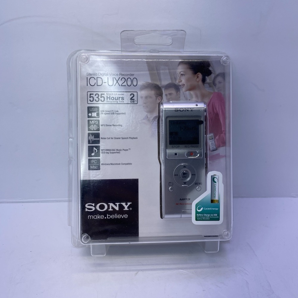 Sony ICD-UX200 Stereo Digital Voice IC Recorder USB MP3 New Never Opened.